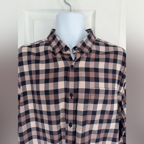Johnston & Murphy Plaid Button Down Shirt Long Sleeve Cotton Mens XL - Picture 5 of 14